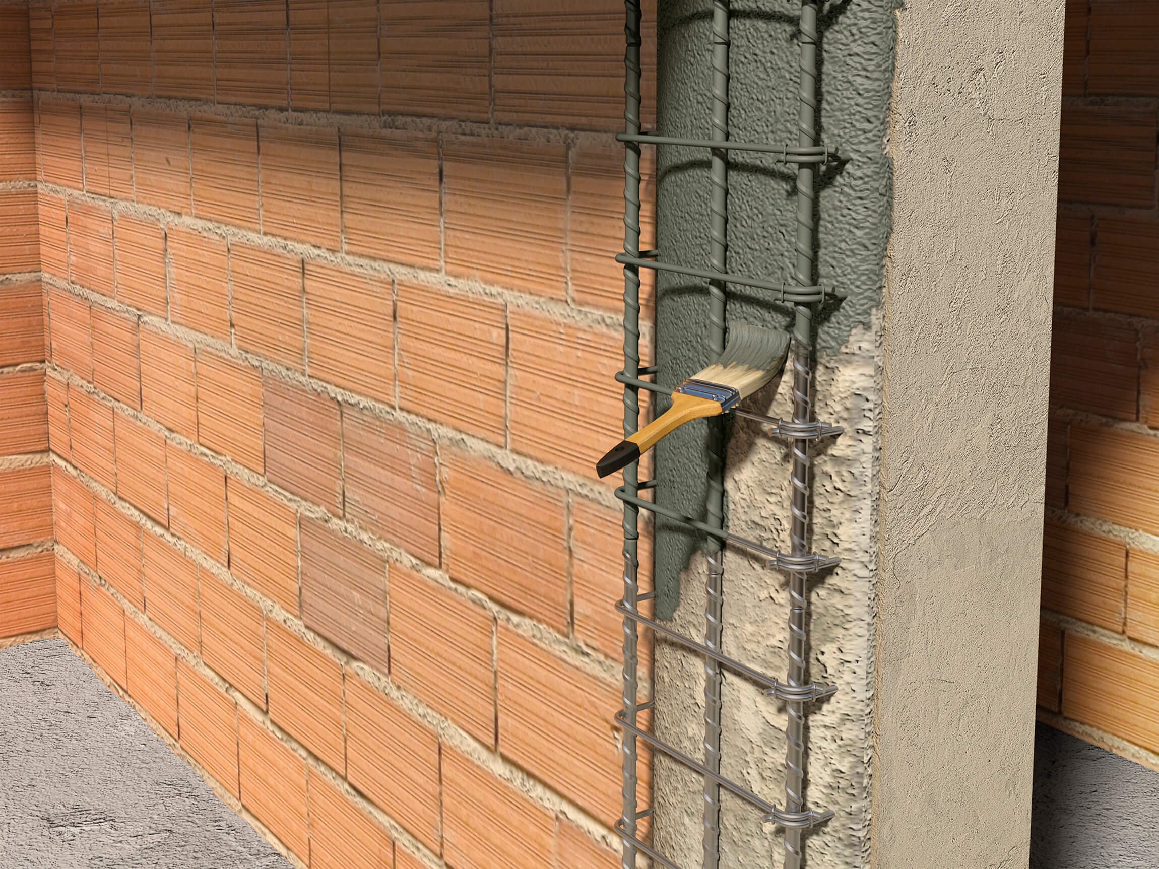 Concrete repair bonding primer application graphic