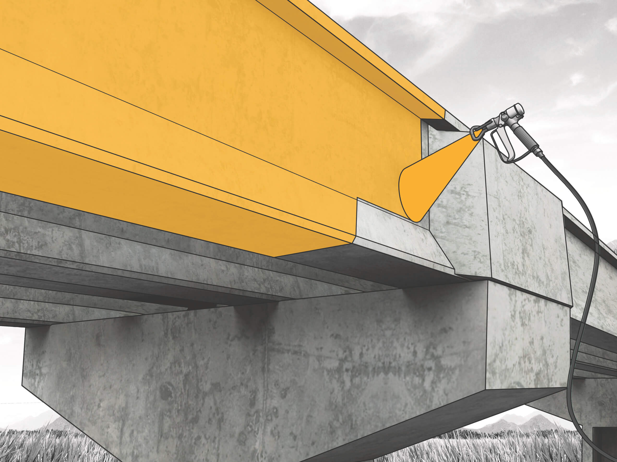 Spray concrete protection